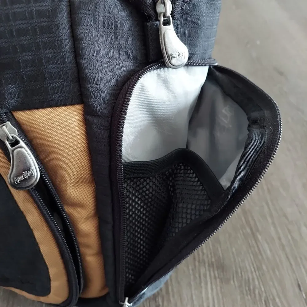 AMERIBAG Messenger Laptop Bag Black Tan